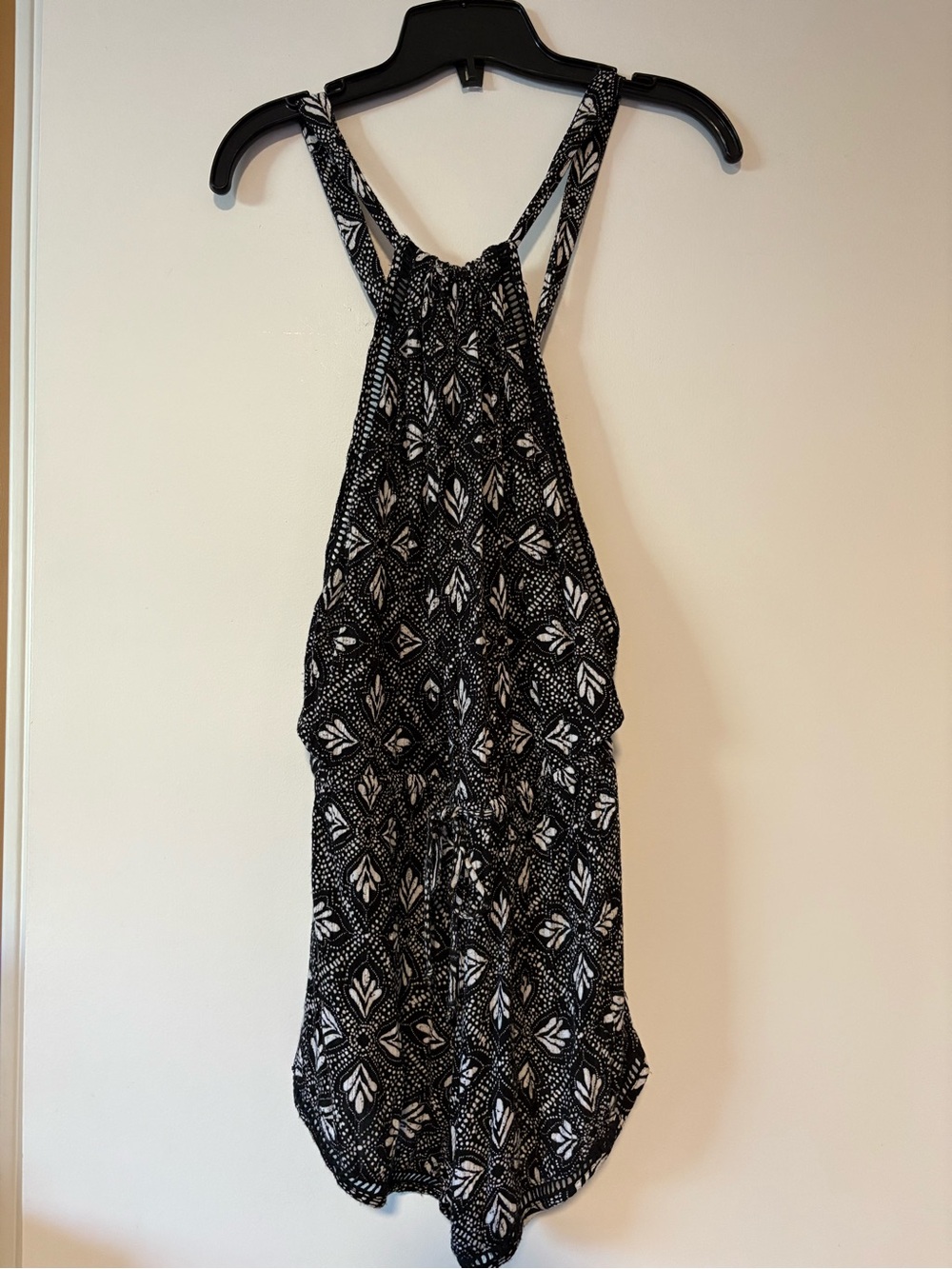 Rip Curl Black and White Printed Women’s Halter Romper
